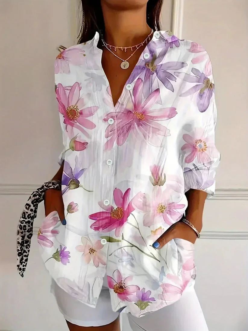 ESTELLE | Mönstrad Blus i Färgstark Design